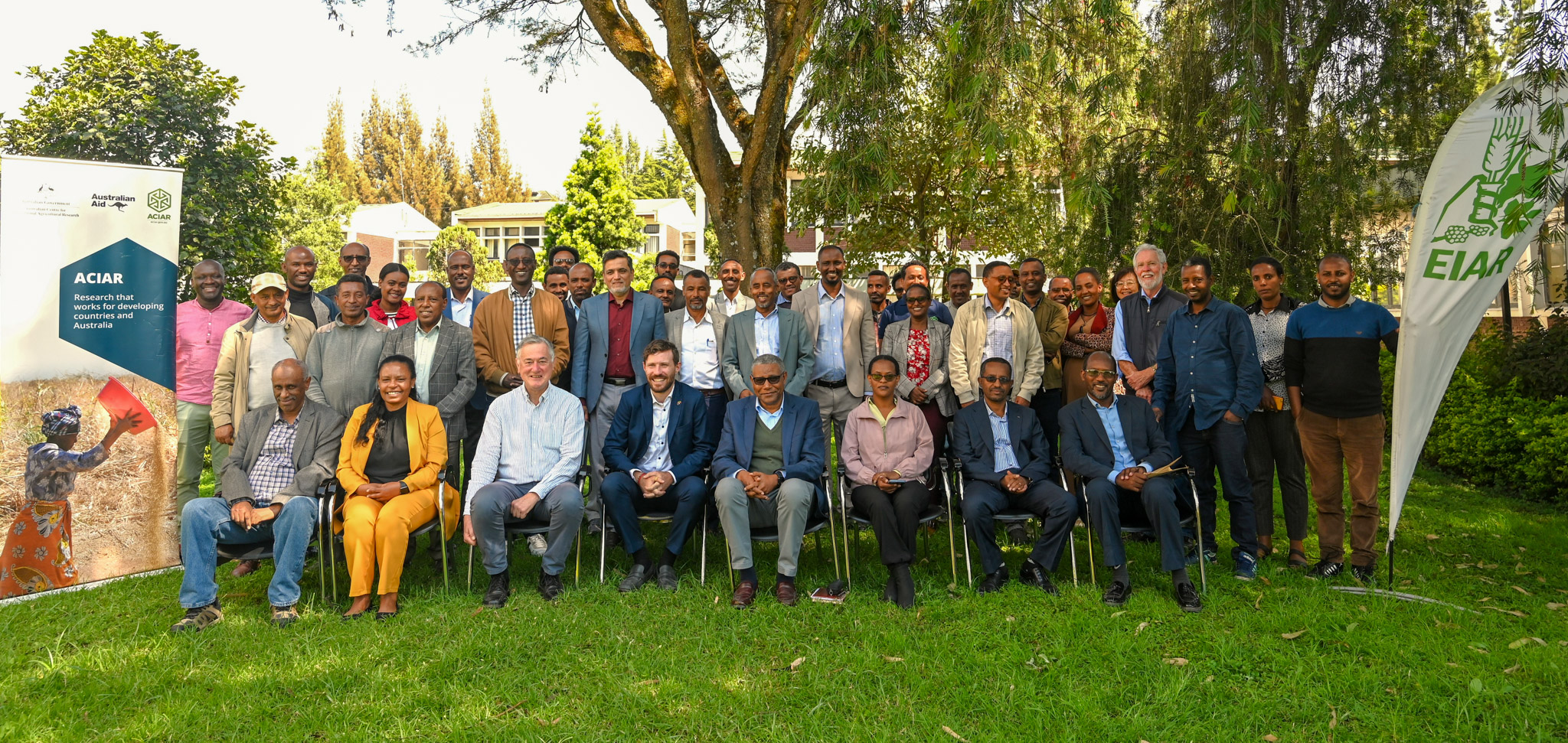 Stakeholders during the final review meeting to commemorate the six-year partnership. Evan Clifford, the Second Secretary at the Australian Embassy in Ethiopia, was in attendance. 