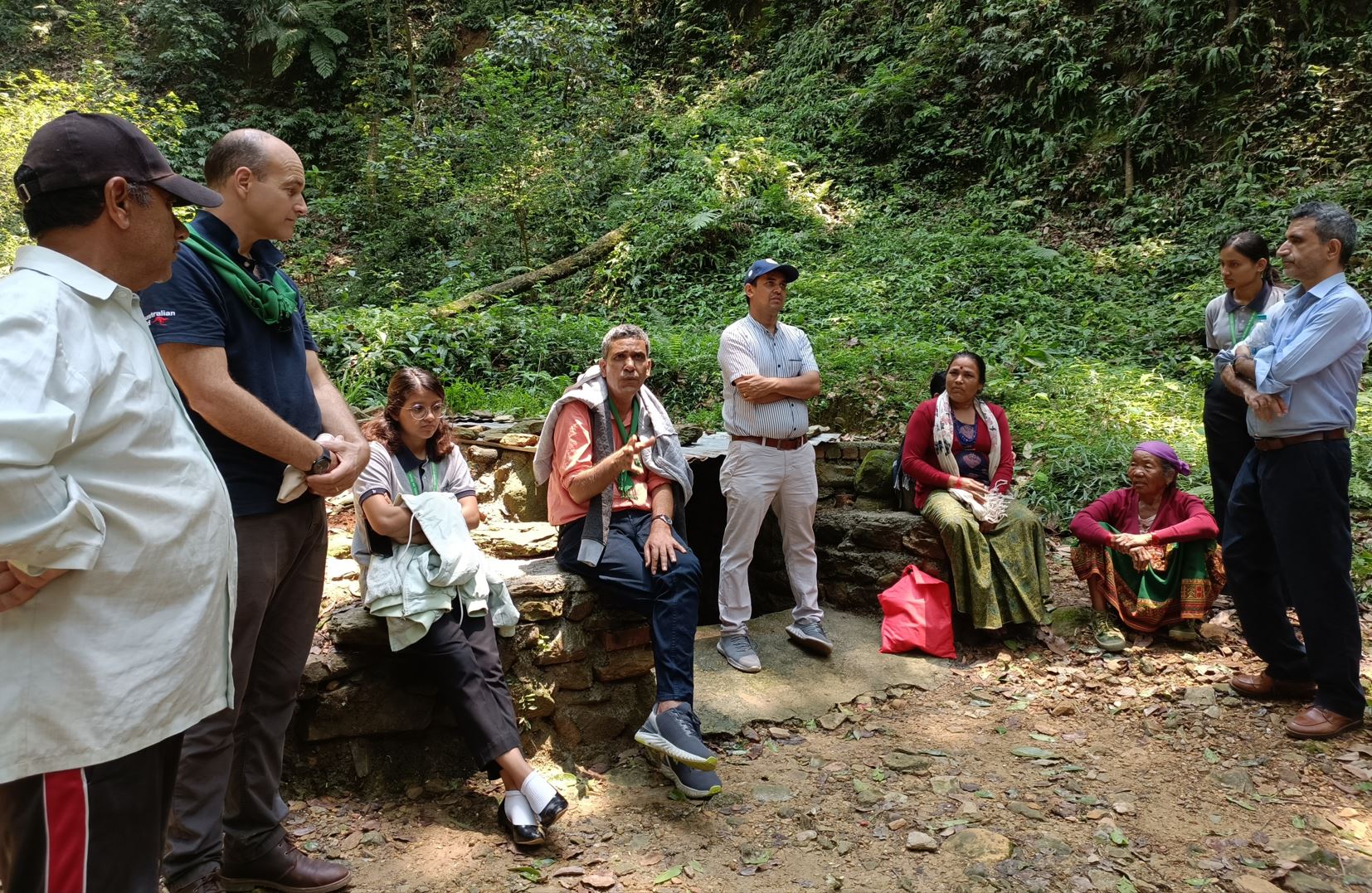 Project staff with villages in Nepal